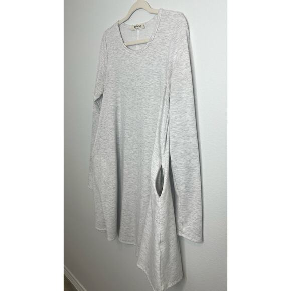 Women’s Three Bird Nest Gray Long Sleeve Tunic Dress Top L - Picture 3 of 6